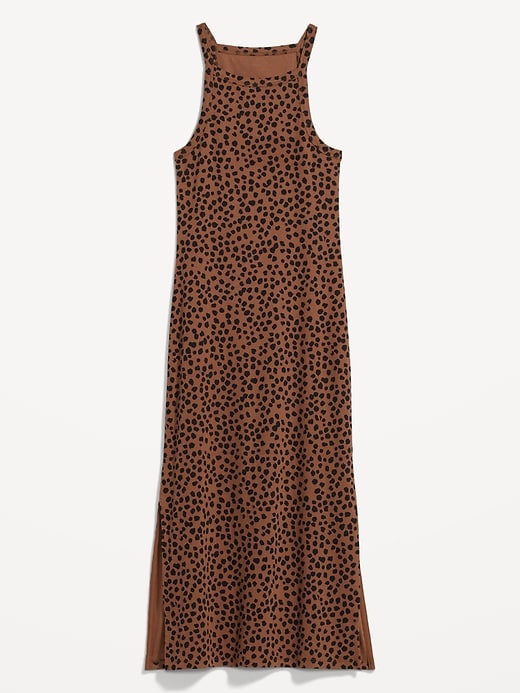 Image number 4 showing, Fitted Leopard-Print Sleeveless Rib-Knit Midi Dress