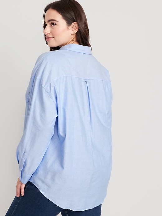 Image number 6 showing, Oversized Button-Down Boyfriend Shirt
