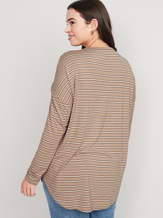 Image number 6 showing, Long-Sleeve Luxe Striped Tunic T-Shirt