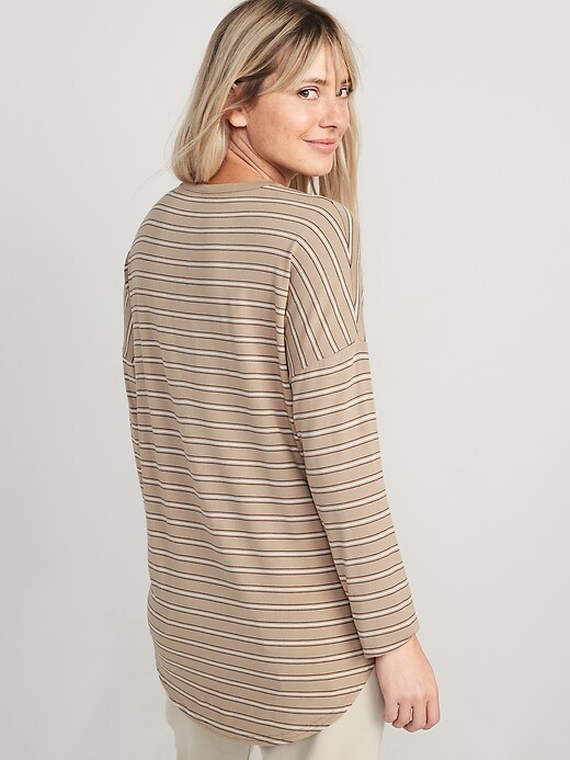 Image number 2 showing, Long-Sleeve Luxe Striped Tunic T-Shirt