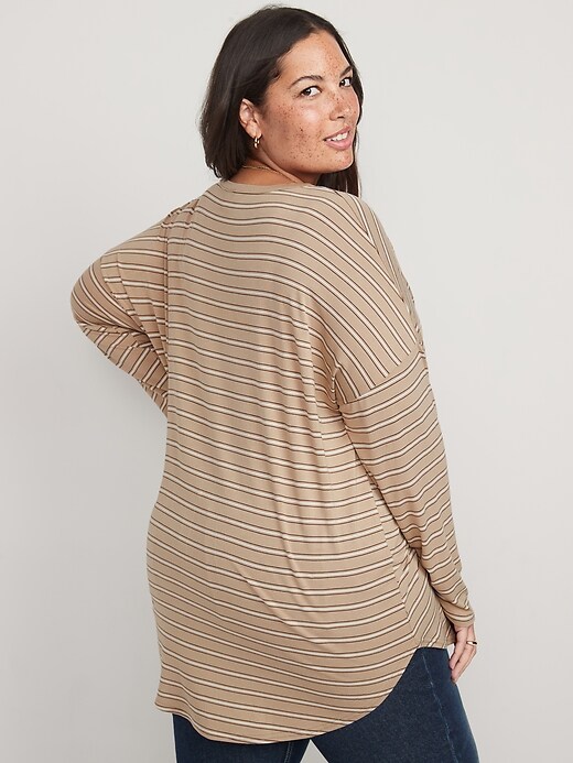 Image number 8 showing, Long-Sleeve Luxe Striped Tunic T-Shirt