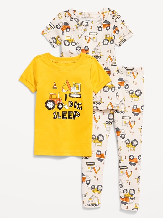 View large product image 1 of 1. Unisex 3-Piece Snug-Fit Printed Pajama Set for Toddler & Baby