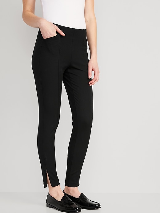 Image number 1 showing, High-Waisted Pull-On Pixie Skinny Ankle Pants