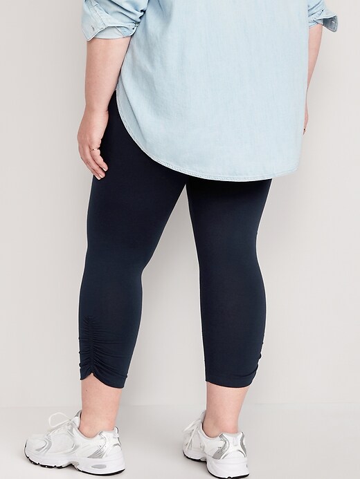 Image number 8 showing, High-Waisted Cropped Ruched Leggings for Women