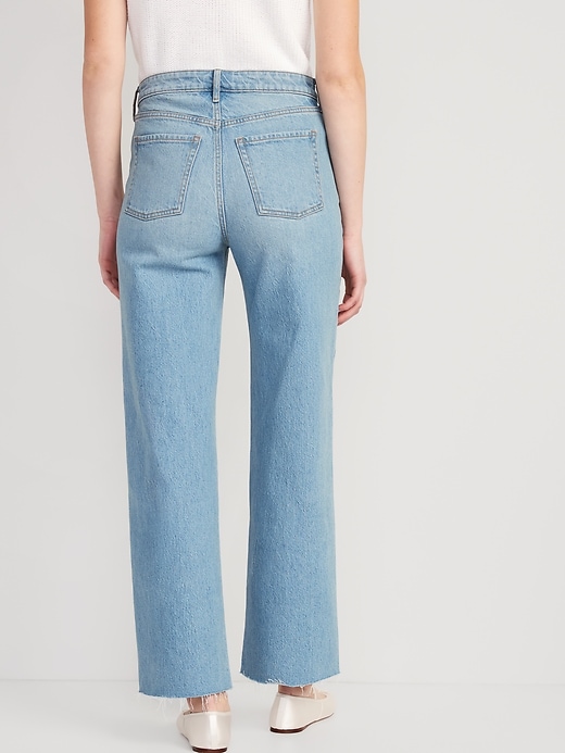 Image number 2 showing, Extra High-Waisted Cut-Off Wide-Leg Jeans