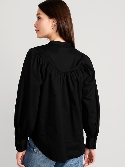 Image number 2 showing, Puff-Sleeve Henley Shirt
