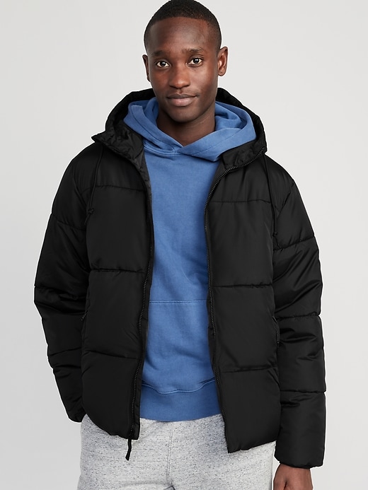 Frost-Free Water-Resistant Hooded Puffer Jacket for Men | Old Navy
