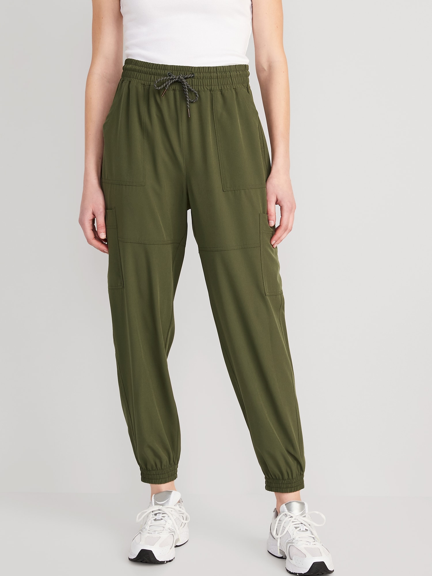 Old Navy Extra High-Waisted StretchTech Cargo Jogger Pants for Women green. 1