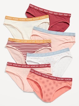 Size 6 Day of the Week Underwear for Girls, Panties, Girls, Jours