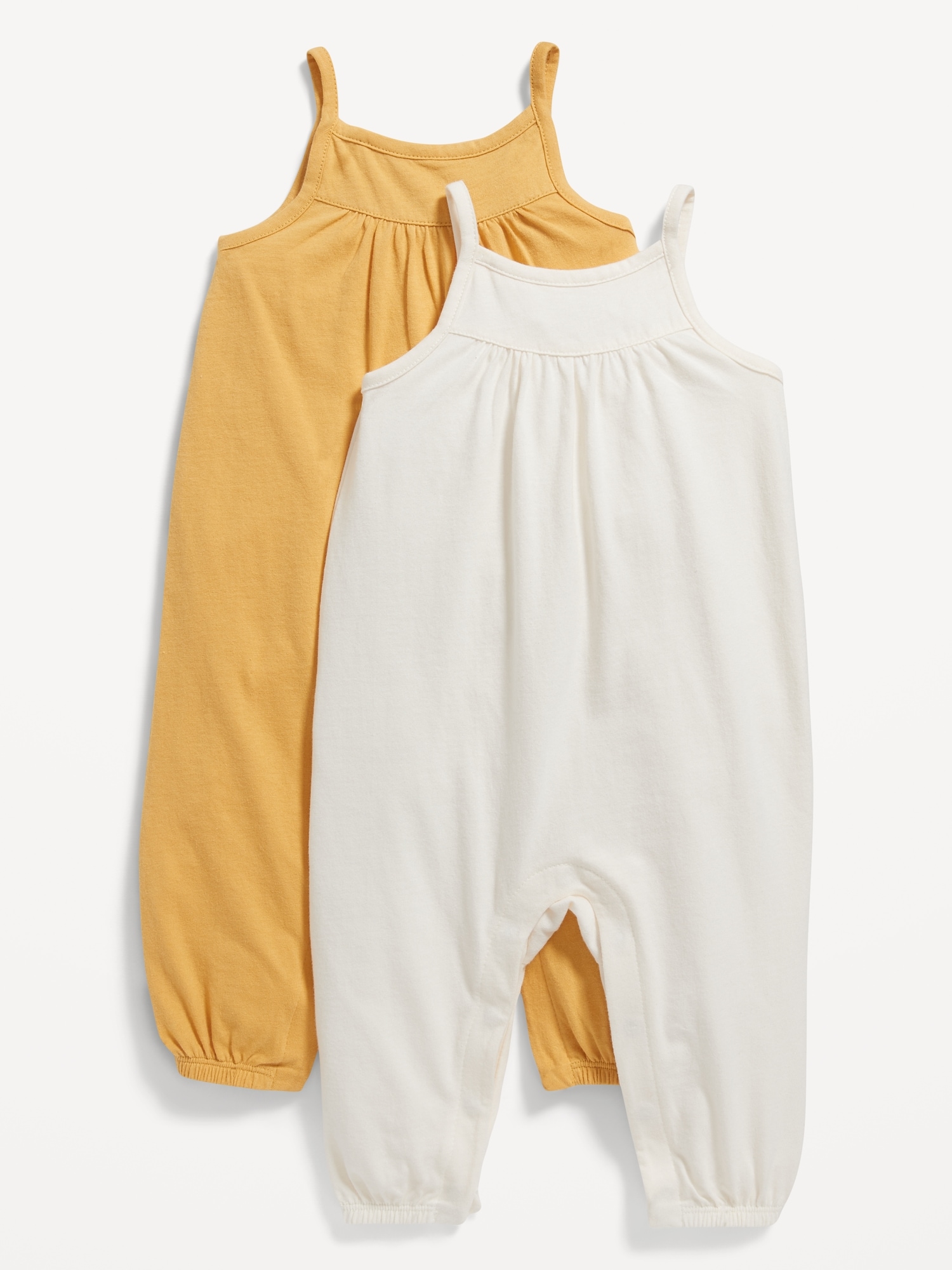 Old Navy Sleeveless Jersey-Knit Jumpsuit 2-Pack for Baby yellow. 1