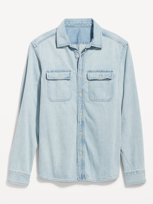 Image number 4 showing, Regular-Fit Non-Stretch Jean Workwear Shirt