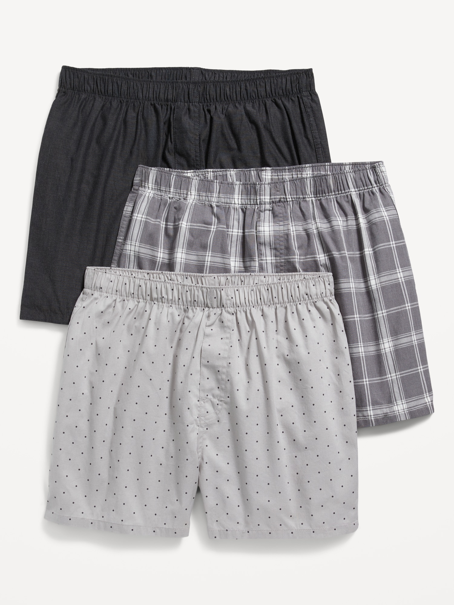 Old Navy 3-Pack Soft-Washed Boxer Shorts -- 3.75-inch inseam gray. 1
