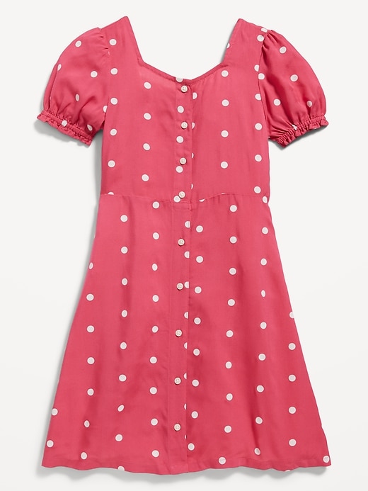 Puff-Sleeve Button-Front Fit & Flare Dress for Girls | Old Navy