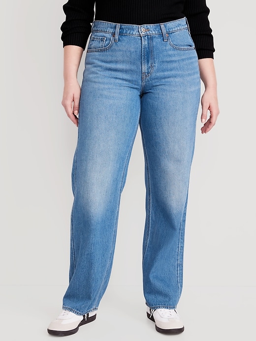 Image number 5 showing, Mid-Rise Baggy Loose Jeans