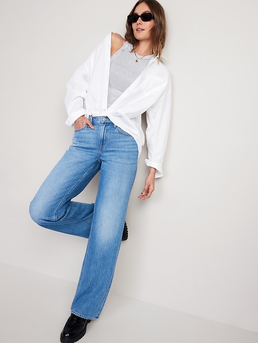 Image number 3 showing, Mid-Rise Baggy Loose Jeans