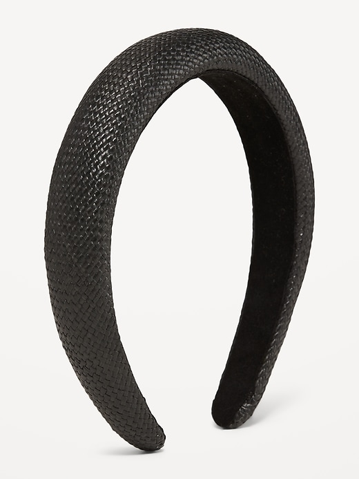 View large product image 2 of 2. Basket-Woven Straw Headband for Women