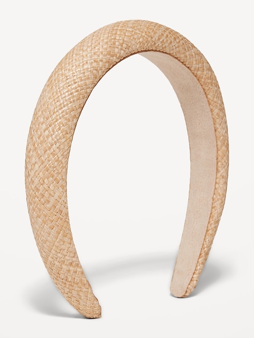 View large product image 2 of 2. Basket-Woven Straw Headband for Women