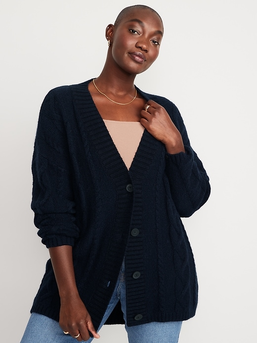 Oversized Chunky Cable-Knit Cardigan Sweater | Old Navy