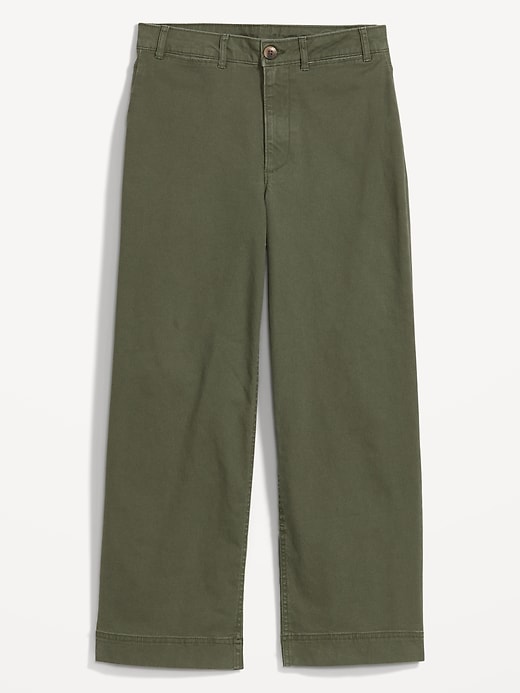 Image number 4 showing, High-Waisted Wide-Leg Cropped Chino Pants