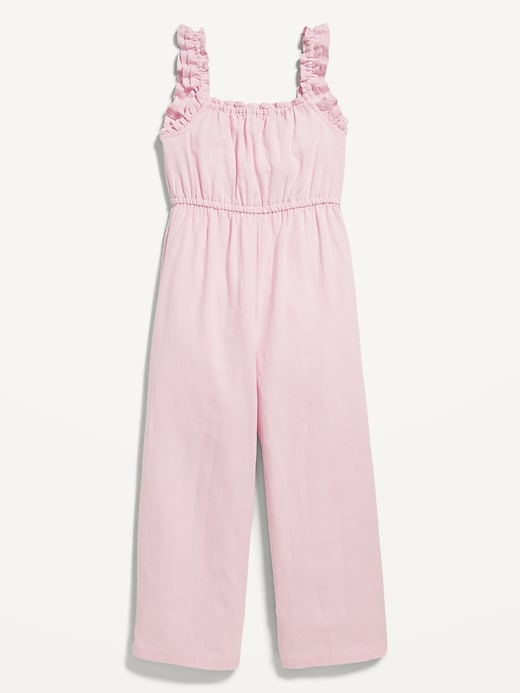 RuffleTrim LinenBlend Jumpsuit for Girls Old Navy