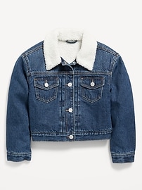 View large product image 3 of 3. Sherpa-Lined Jean Trucker Jacket for Girls