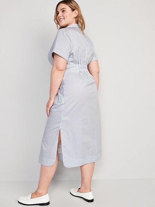 Image number 8 showing, Striped Cutout Midi Shirt Dress