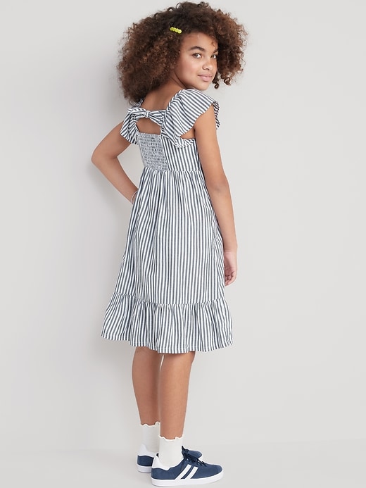 Matching Flutter-Sleeve Fit & Flare Midi Dress for Girls | Old Navy