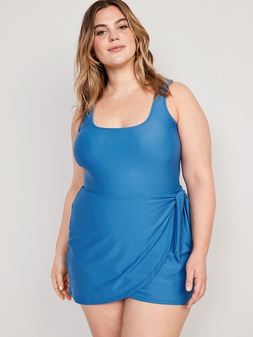 Image number 7 showing, Wrap-Front Swim Dress