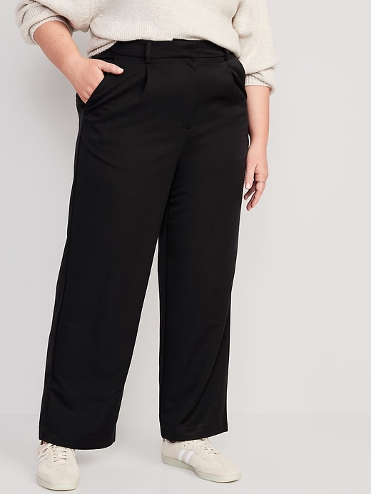 Image number 5 showing, Extra High-Waisted Pleated Taylor Trouser Wide-Leg Pants for Women