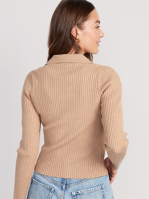 Image number 2 showing, Rib-Knit Collared Sweater