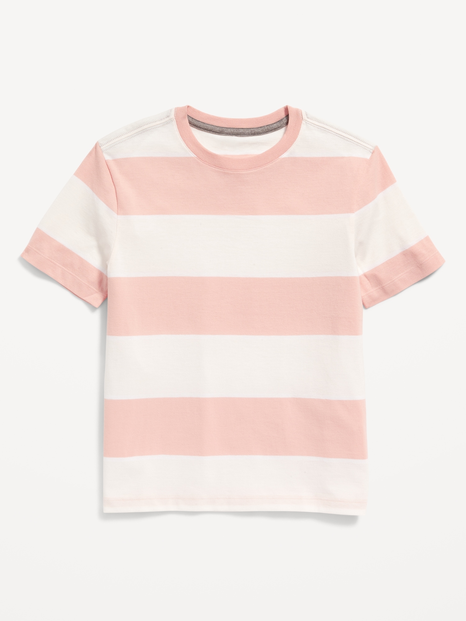 Old Navy Softest Short-Sleeve Striped T-Shirt for Boys pink. 1