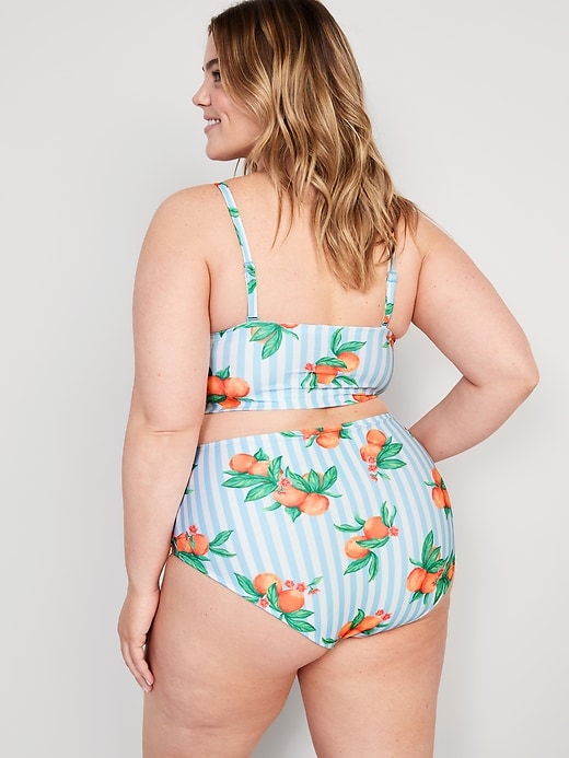 Image number 8 showing, Matching High-Waisted Tie-Waist Bikini Swim Bottoms