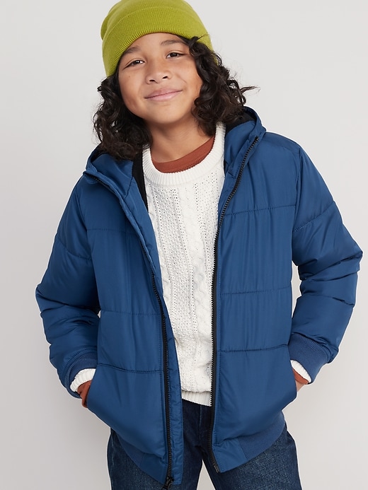 View large product image 1 of 2. Frost-Free Water-Resistant Gender-Neutral Zip Puffer Jacket for Kids