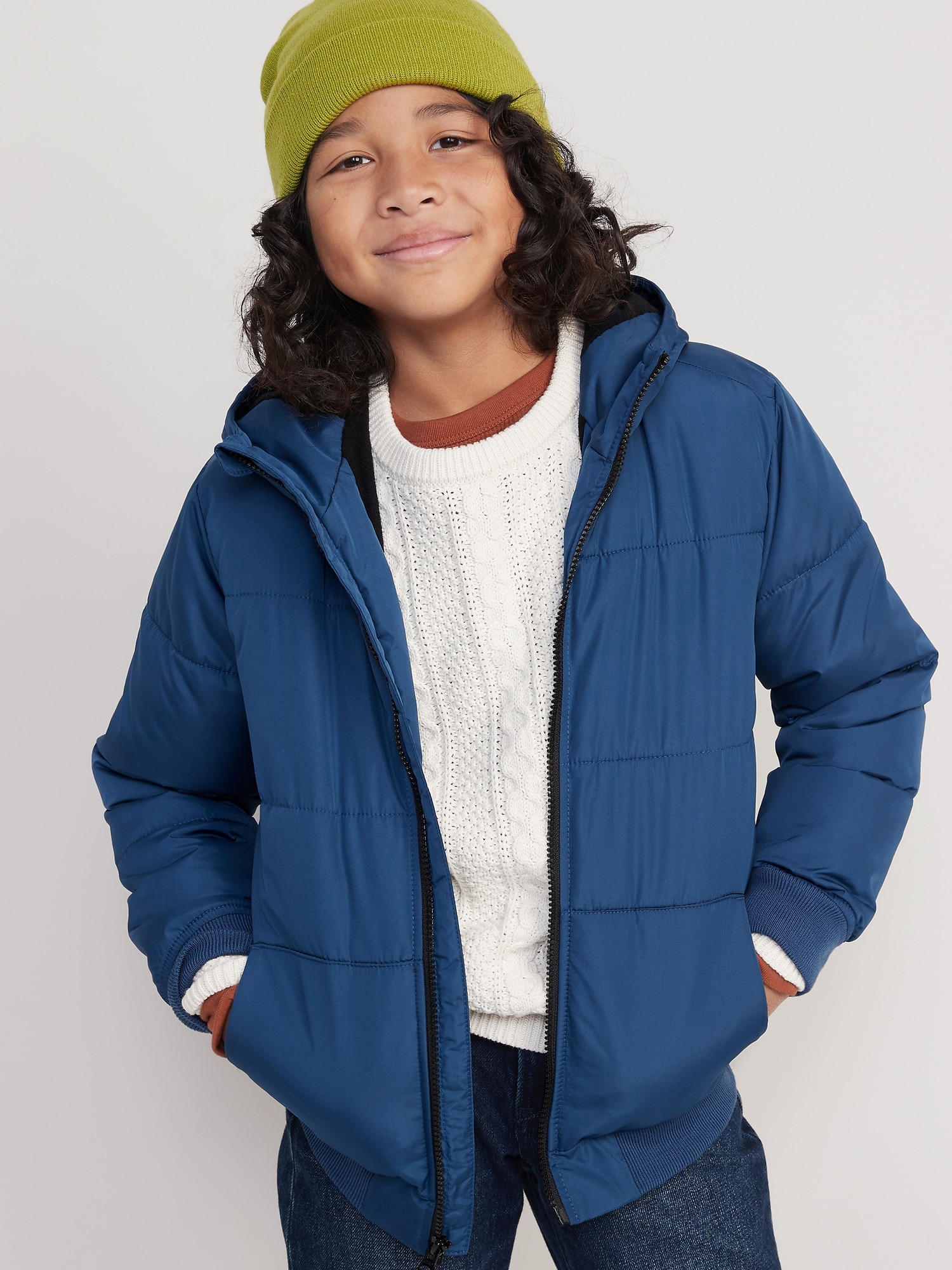 Frost-Free Water-Resistant Gender-Neutral Zip Puffer Jacket for Kids ...