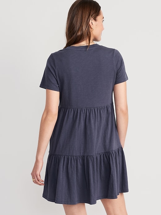 Image number 2 showing, EveryWear Slub-Knit Tiered Mini T-Shirt Swing Dress for Women