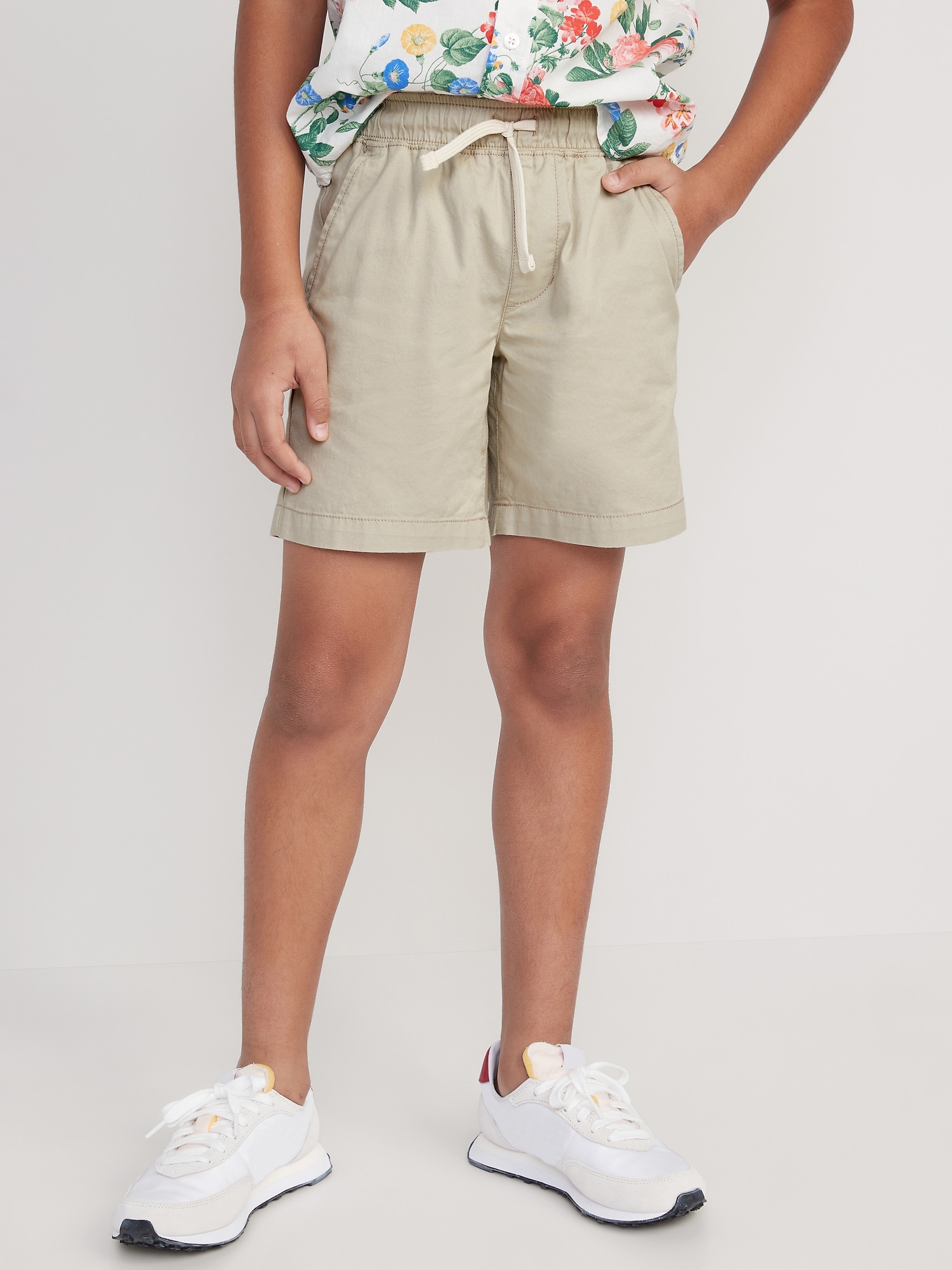 Old Navy Twill Non-Stretch Jogger Shorts for Boys (Above Knee) beige. 1