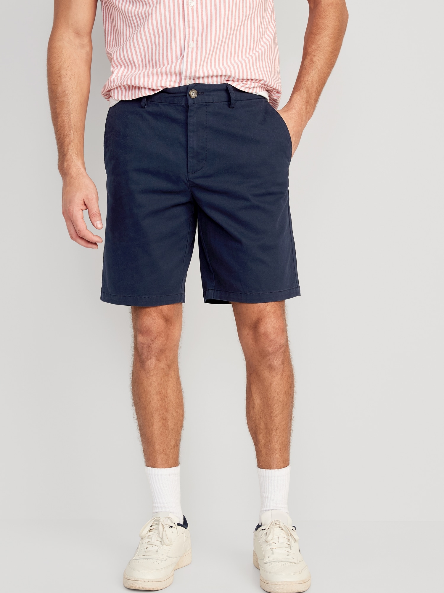 Old Navy Slim Built-In Flex Rotation Chino Shorts for Men -- 9-inch inseam blue. 1