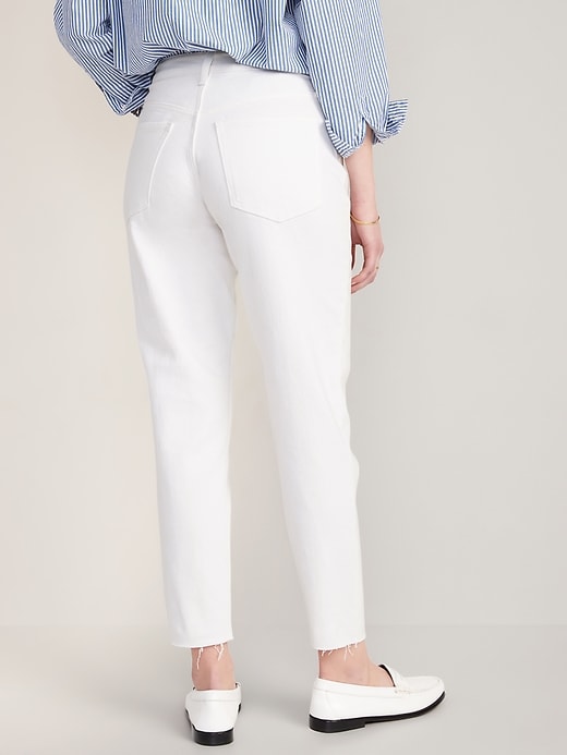 Image number 2 showing, High-Waisted OG Straight White-Wash Cut-Off Ankle Jeans