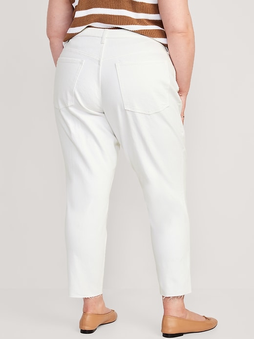 Image number 8 showing, High-Waisted OG Straight White-Wash Cut-Off Ankle Jeans