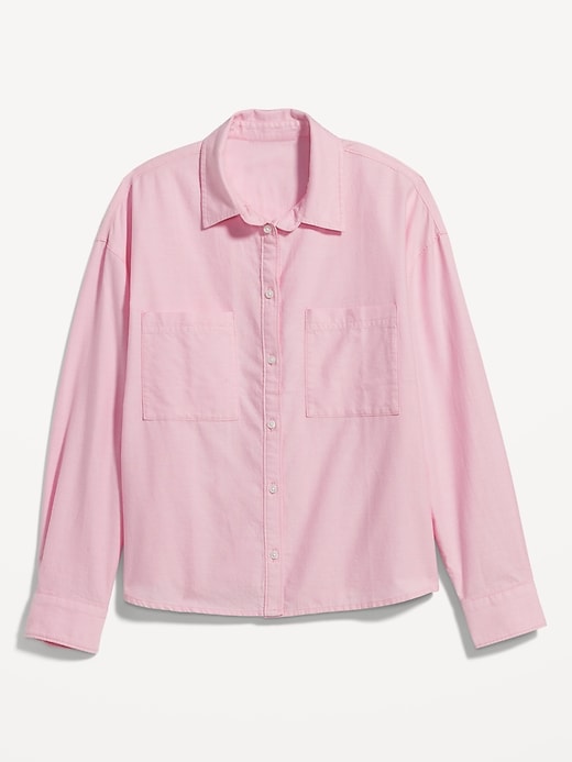 Image number 4 showing, Cropped Utility Boyfriend Shirt