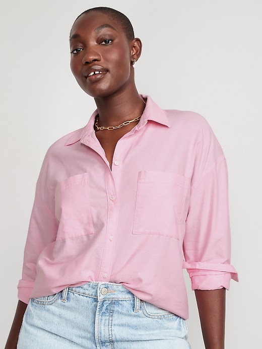 Image number 5 showing, Cropped Utility Boyfriend Shirt
