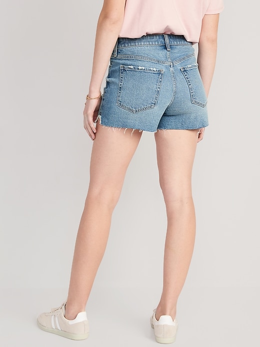 Image number 2 showing, High-Waisted Button-Fly OG Straight Jean Shorts -- 3-inch inseam