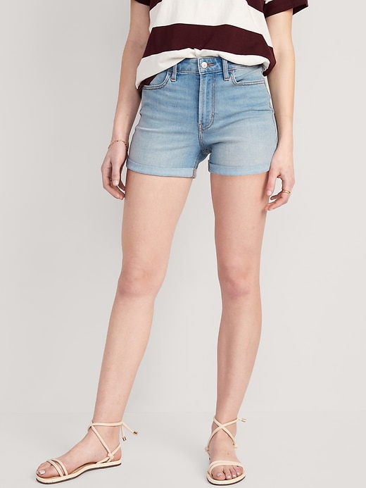 RQYYD Reduced Women's High Waist Denim Shorts Straight Leg Raw Hem Jean  Shorts Summer Tassels Hot Pants with Pockets Sky Blue S - Walmart.com