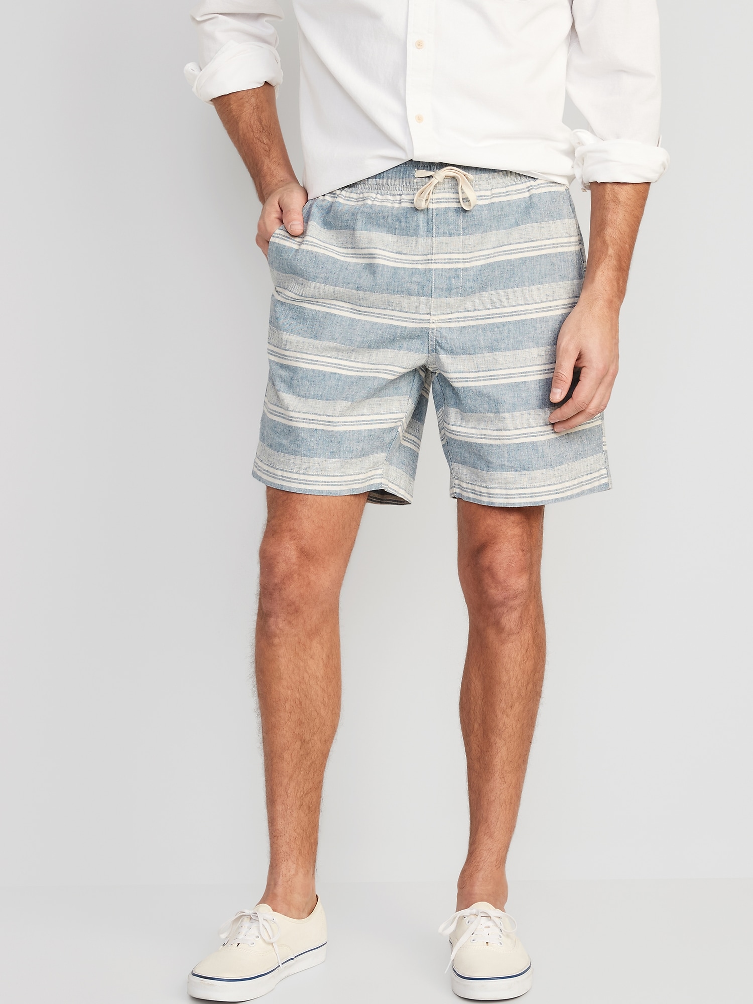 Old Navy Linen-Blend Jogger Shorts for Men -- 7-inch inseam blue. 1