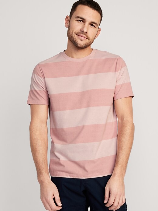 Image number 1 showing, Striped Crew-Neck T-Shirt for Men