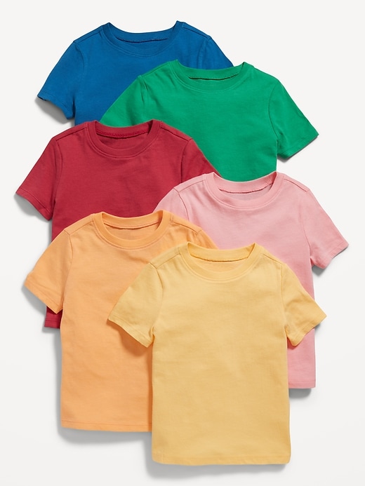 View large product image 1 of 2. Unisex Short-Sleeve T-Shirt 6-Pack for Toddler