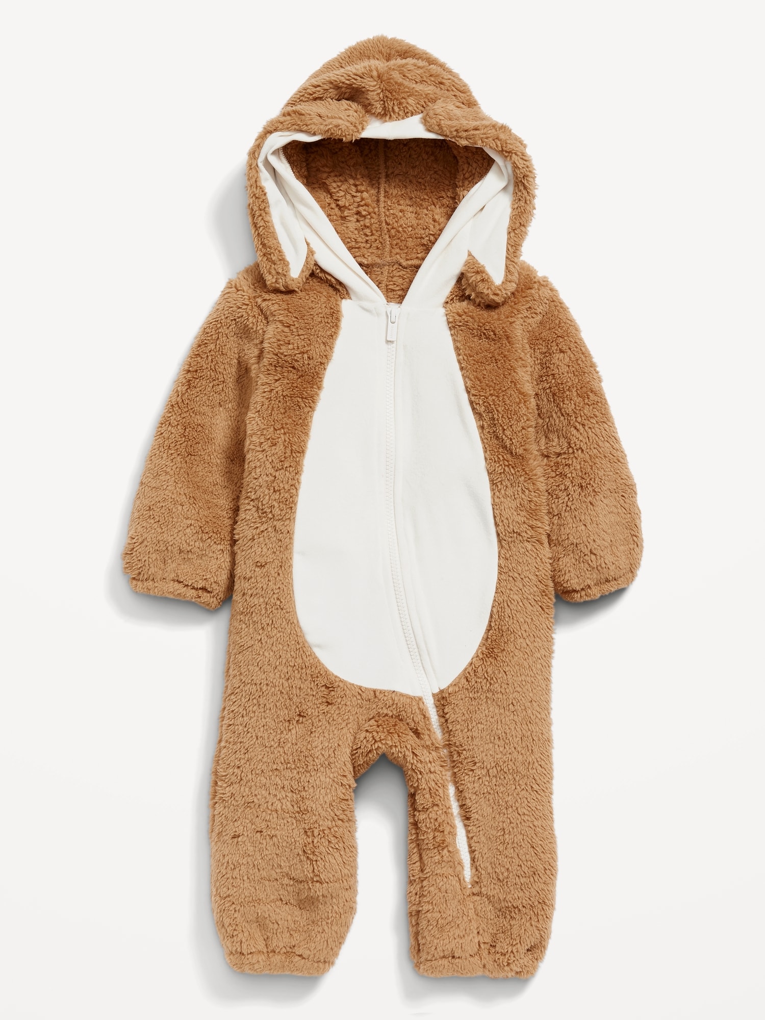 Old Navy Unisex Bunny Costume Hooded One-Piece for Baby brown. 1