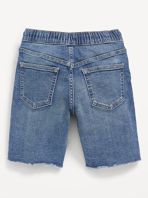 View large product image 2 of 2. 360° Stretch Ripped Pull-On Jean Shorts for Boys (At Knee)