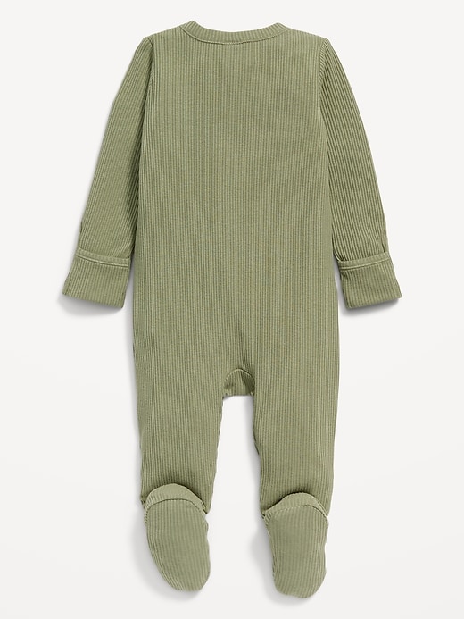 View large product image 2 of 2. Unisex Sleep & Play 2-Way-Zip Footed One-Piece for Baby