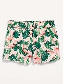 Short En Lin Mixte Imprimé Fleurs Pour Bébé Fille - Taille élastique, 24/36 Mois, Lavable Machine